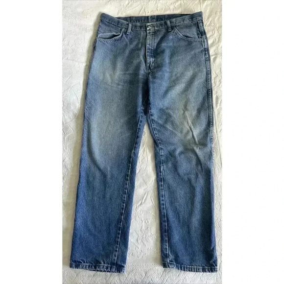 Vintage Rustler Jeans Men's 38x32 Blue Classic Straight 100% Soft Cotton Faded - Picture 3 of 13